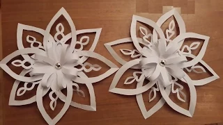 Объемная 3D снежинка из бумаги. 3D Paper Snowflake