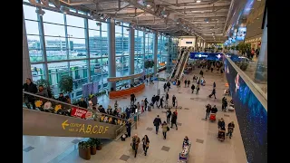 MOSCOW DOMODEDOVO AIRPORT NIGHT VIEW OF THE AIRPORT COMPLEX PASSENGER TERMINALS