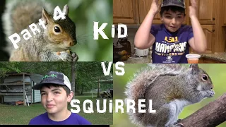 Squirrel vs Boy...who's smarter??? Squirrel Ninja Rope Course Part 4 (Squirrel Pranks)