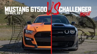 Shelby GT500 vs. Challenger SRT Hellcat (SUPERCHARGED V8 SHOWDOWN)