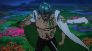 Green Bull vs Wano Samurai - Shanks senses Green Bull's Haki! - One Piece Ep 1081