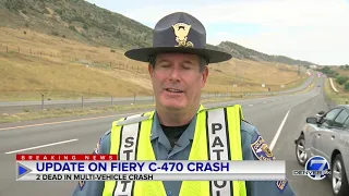 Colorado State Patrol confirms 2 people killed in fiery C-470 crash