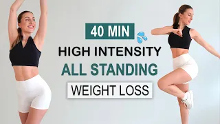 40 Min ALL STANDING POWER HIIT | High Intensity, Super Sweaty, No Repeat, No Equipment