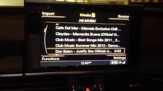 2012 Audi A6 SD card Plays Video - No problems.....