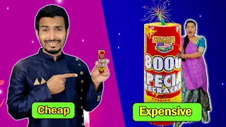 Firecrackers Cheap Vs Expensive Challenge | Hungry Birds