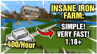 BEST 1.19 IRON FARM (+400/HOUR) [EASY] Minecraft Bedrock 1.19/1.19.2