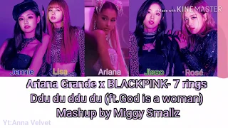 Ariana Grande × BLACKPINK- 7 Rings Ddu du ddu du (Ft.God is a woman)//Color Coded Lyrics