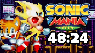 Sonic Mania Plus - Sonic+Tails Good Ending Speedrun in 48:24 RTA