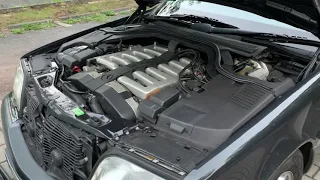 Engine start-up 1994 Mercedes-Benz S600 L (W140)