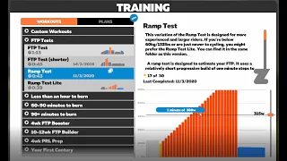 Zwift Ramp Up Test Explanation 1/11/2021