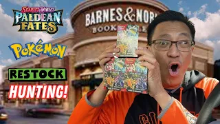 Pokemon Card Restock Hunting at Barnes & Noble! Opening Paldean Fates Booster Bundle Boxes!