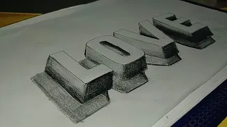 3D Drawing Calligraphy|English calligraphy Love by hand skills.