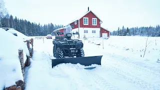 Testing Clearing Snow With ATV (Bodged Plow)