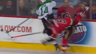 Jamie Benn Big Hit on Giordano