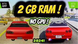 New High Graphics Mod For Grand Theft Auto Snanandreas || Low End  PC || 2 GB Ram | Intel HD | 2024