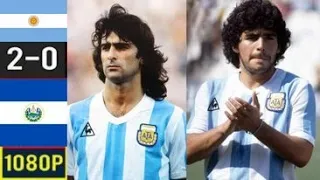Argentina 2-0 El Salvador world cup 1982 | Full highlight | 1080p HD | Maradona | Kempes| Passarella