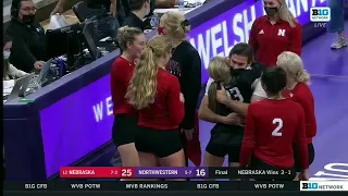 Rivals, But Still Friends | Nebraska Players & Northwestern's Megan Miller Share a Moment