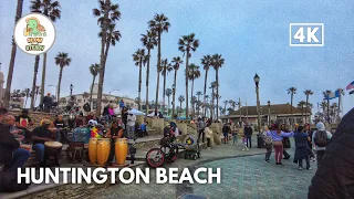 [4K] 🌊 Sunday Afternoon | Huntington Beach California | Walking Tour & Travel guide