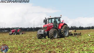 MASSEY FERGUSON 7726S + Erpice a dischi VIVIANI | MASSEY FERGUSON 7620 + Ripuntatore GHEZZI | SAVINI