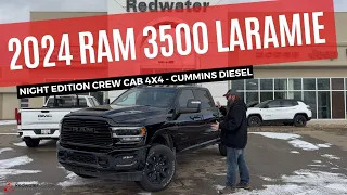 New 2024 Ram 3500 Laramie Night Edition Crew Cab 4x4 - Cummins | Stock # RR32713 - Redwater Dodge