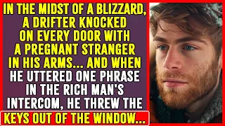 In the Blizzard, a Drifter Knocked on Every Door with a Pregnant Stranger in His Arms… And When He…