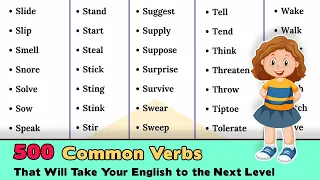 List of 500 Most Common Verbs in English