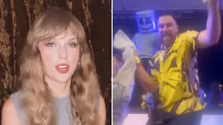 Taylor Swift REACTS to Travis Kelce Dancing To ‘Love Story’ at Las Vegas Party