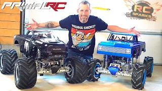 NEW HUGE 80lb V3 GAS Powered 4WD MEGA MONSTER TRUCKS! BLACKED OUT & BLUE - PRiMAL RC | RC ADVENTURES