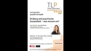 Univ.Prof. Dr. Anna Buchheim - Bindung und psychische Gesundheit - was wissen wir?