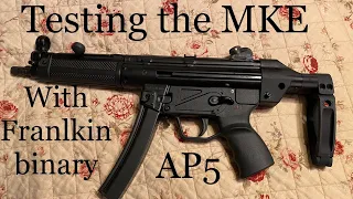 Testing the Franklin binary in my new AP5 MKE built MP5 clone