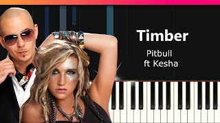 Pitbull - "Timber" ft Kesha EASY Piano Tutorial - Chords - How To Play - Cover