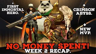 The No Money Spent Series On Eternal Evolution. (Week 2 Recap). New MVP & Crimson Abyss Is Unlocked.