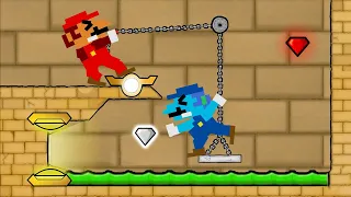 Mario Hot and Mario Ice Vs Watergirl and Fireboy (Part 3) - Mario Bros.