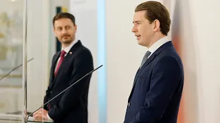 Pressestatements von Bundeskanzler Sebastian Kurz und dem slowakischen Premierminister Eduard Heger