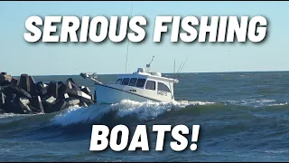 THESE BOATS CATCH FISH! Bertram Boats, Sportfish Boats, Lobster Boats, Fishing Vessels in Rough Seas