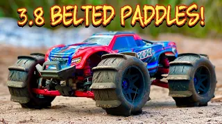 Traxxas Maxx PowerHobby 3.8 BELTED Paddles!! IT RIPS!!!
