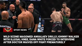 UFC 294: Wild scene!  Dana white angry, Magomed Ankalaev fired an illegal knee kick at Johnny Walker