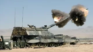 German PzH2000 155mm In Action - PzH2000 Self Propelled Howitzers