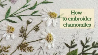 Embroidery Chamomiles.Tutorial for beginners. / Как вышить ромашку. Видео для начинающих.