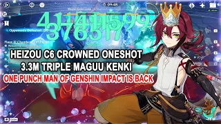 Heizou C6 Crowned Oneshot 3.3M Triple Maguu Kenki - One Punch Man of Genshin Impact is Back!