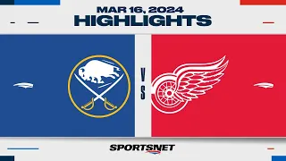 NHL Highlights | Sabres vs. Red Wings - March 16, 2024