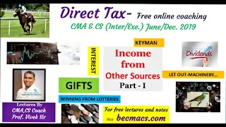 #CMA Inter Direct Tax in Hindi for June/Dec.2020 by CMA, CS Vivek Sir. IFOS, Part I, becmacs.com