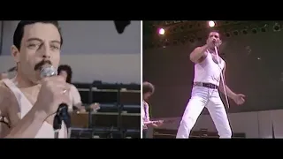 Video of the song to "We Will Rock You" - SCENE ELIMINATED of the LIVE AID of the movie BoheRhap