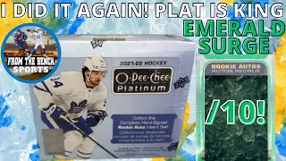 Emerald Surge Rookie Auto Again! 2021-22 O-Pee-Chee Platinum Hobby Box Opening!