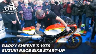 Barry Sheene's race bike start-up at the MCN London Motorcycle Show 2022