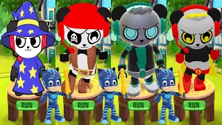 Tag with Ryan PJ Masks Catboy vs All Combo Panda Costumes - All Characters Unlocked All Vehicles