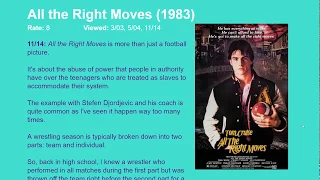 Movie Review: All the Right Moves (1983) [HD]