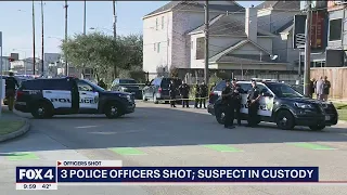 3 Houston police officers shot, in stable condition, suspect taken into custody following standoff