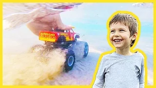 Underwater Monster Truck Arena at the Beach