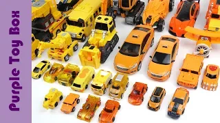 34x Orange And Yellow Transformer Toys, Car Plane Animal Dinosaur Transformer Toys